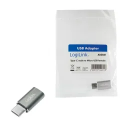 Adapter LogiLink AU0041 USB-C na Micro USB srebrny | PartsPC.pl