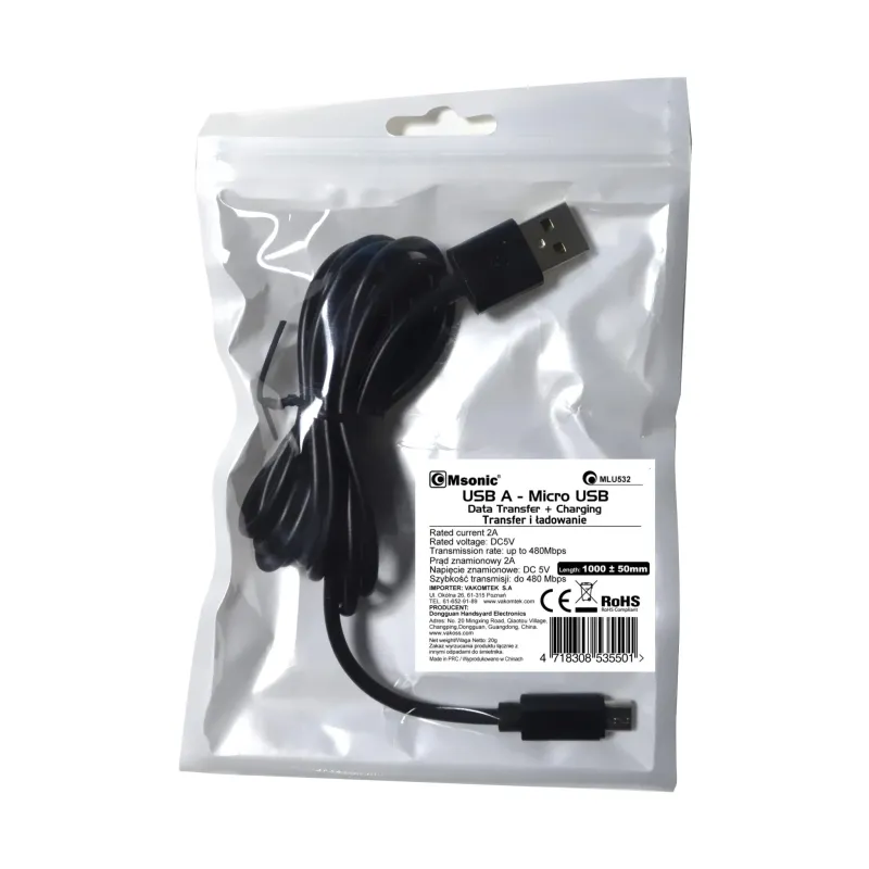 Kabel Msonic MLU532 USB-Micro USB 1m | PartsPC.pl