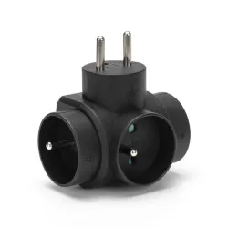 Rozgałęźnik sieciowy MONTIS MT028-BK potrójny czarny | PartsPC.pl