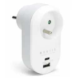 Rozgałęźnik sieciowy pojedynczy + USB-A + USB-C MONTIS | PartsPC.pl