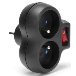 Rozgałęźnik sieciowy MONTIS MT148-BK podwójny z | PartsPC.pl