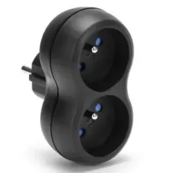 Rozgałęźnik sieciowy MONTIS MT149-BK podwójny czarny | PartsPC.pl