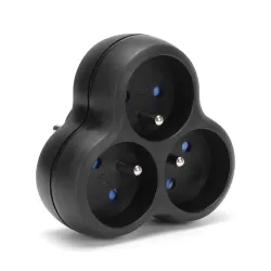 Rozgałęźnik sieciowy MONTIS MT151-BK potrójny czarny | PartsPC.pl