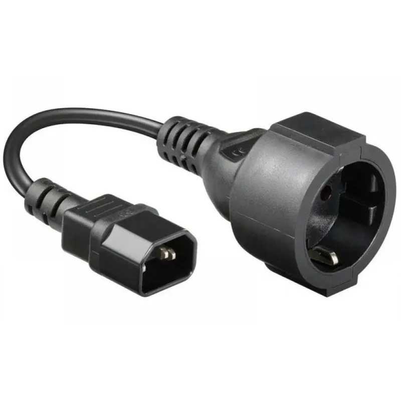 Kabel zasilający / adapter Manhattan C14/Schuko F 0,23m | PartsPC.pl