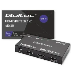 Rozdzielacz aktywny Qoltec Splitter 2 x HDMI 4K x 2K | | PartsPC.pl