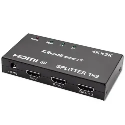 Rozdzielacz aktywny Qoltec Splitter 2 x HDMI 4K x 2K | | PartsPC.pl