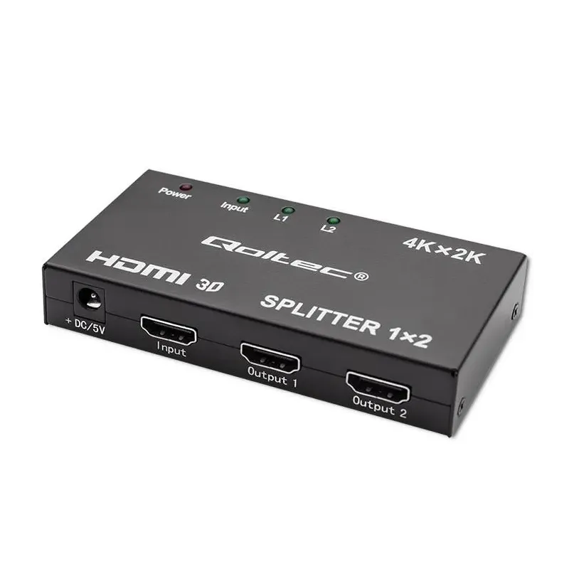 Rozdzielacz aktywny Qoltec Splitter 2 x HDMI 4K x 2K | | PartsPC.pl