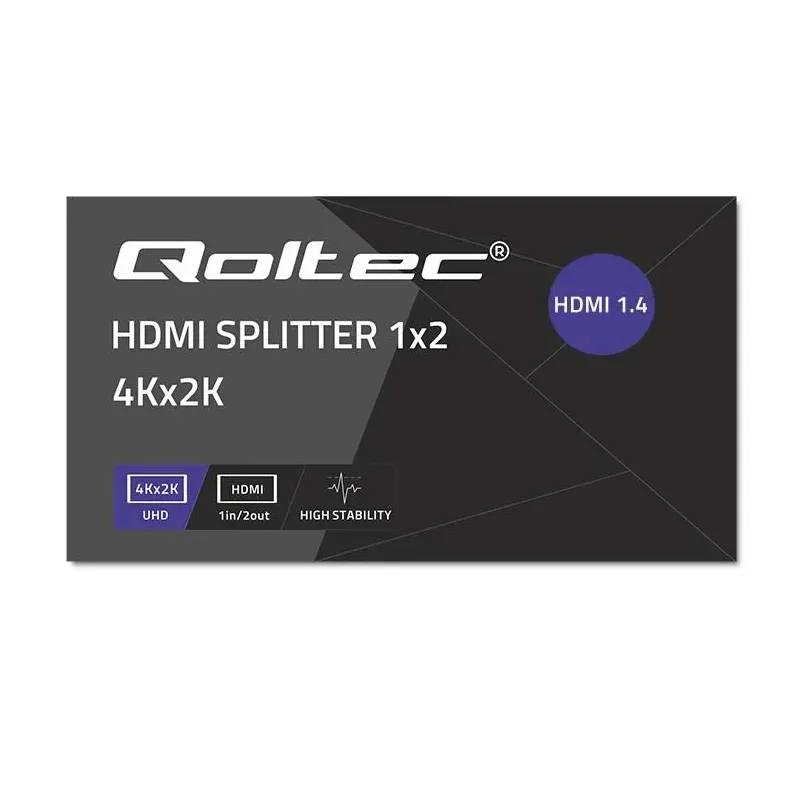 Rozdzielacz aktywny Qoltec Splitter 2 x HDMI 4K x 2K | | PartsPC.pl