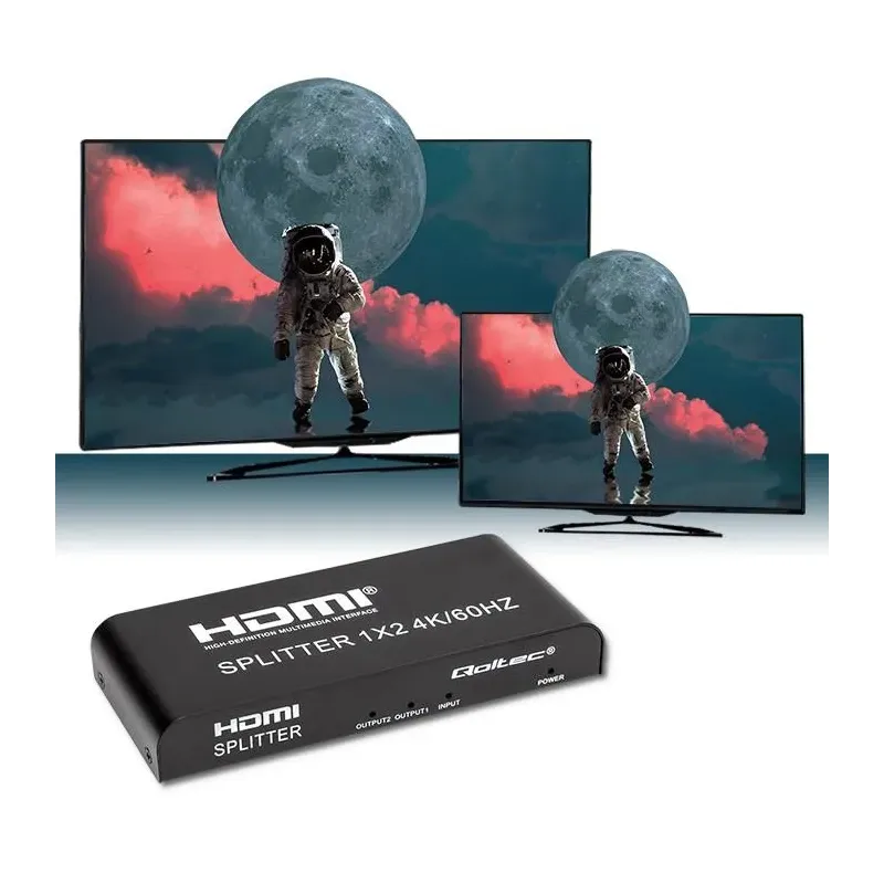 Rozdzielacz aktywny Qoltec Splitter 2 x HDMI 4K x 2K |... | PartsPC.pl