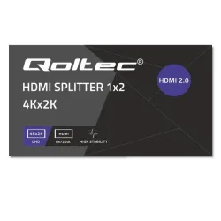 Rozdzielacz aktywny Qoltec Splitter 2 x HDMI 4K x 2K |... | PartsPC.pl