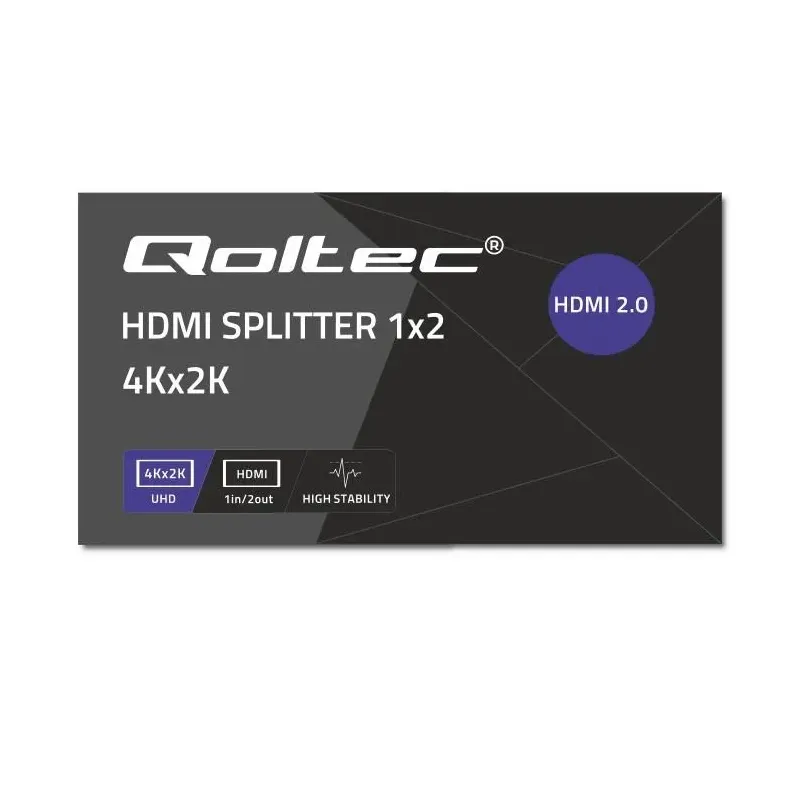 Rozdzielacz aktywny Qoltec Splitter 2 x HDMI 4K x 2K |... | PartsPC.pl