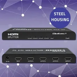 Rozdzielacz aktywny Qoltec Splitter 4 x HDMI 4K x 2K |... | PartsPC.pl