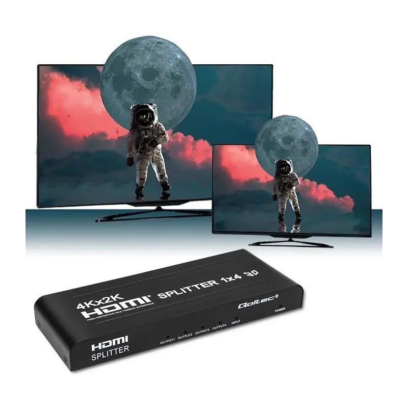 Rozdzielacz aktywny Qoltec Splitter 4 x HDMI 4K x 2K |... | PartsPC.pl