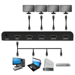 Rozdzielacz aktywny Qoltec Splitter 4 x HDMI 4K x 2K |... | PartsPC.pl