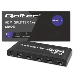 Rozdzielacz aktywny Qoltec Splitter 4 x HDMI 4K x 2K |... | PartsPC.pl