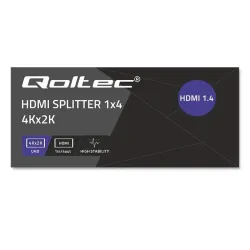 Rozdzielacz aktywny Qoltec Splitter 4 x HDMI 4K x 2K |... | PartsPC.pl