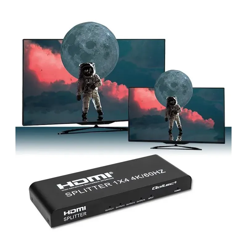 Rozdzielacz aktywny Qoltec Splitter 4 x HDMI 4K x 2K | | PartsPC.pl