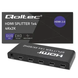 Rozdzielacz aktywny Qoltec Splitter 4 x HDMI 4K x 2K | | PartsPC.pl