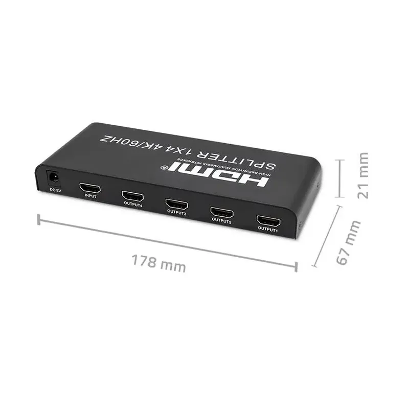 Rozdzielacz aktywny Qoltec Splitter 4 x HDMI 4K x 2K | | PartsPC.pl