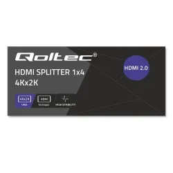 Rozdzielacz aktywny Qoltec Splitter 4 x HDMI 4K x 2K | | PartsPC.pl