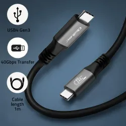 Kabel USB4 Qoltec USB-C PD 240W | Thunderbolt 3/4 | 4K | | PartsPC.pl