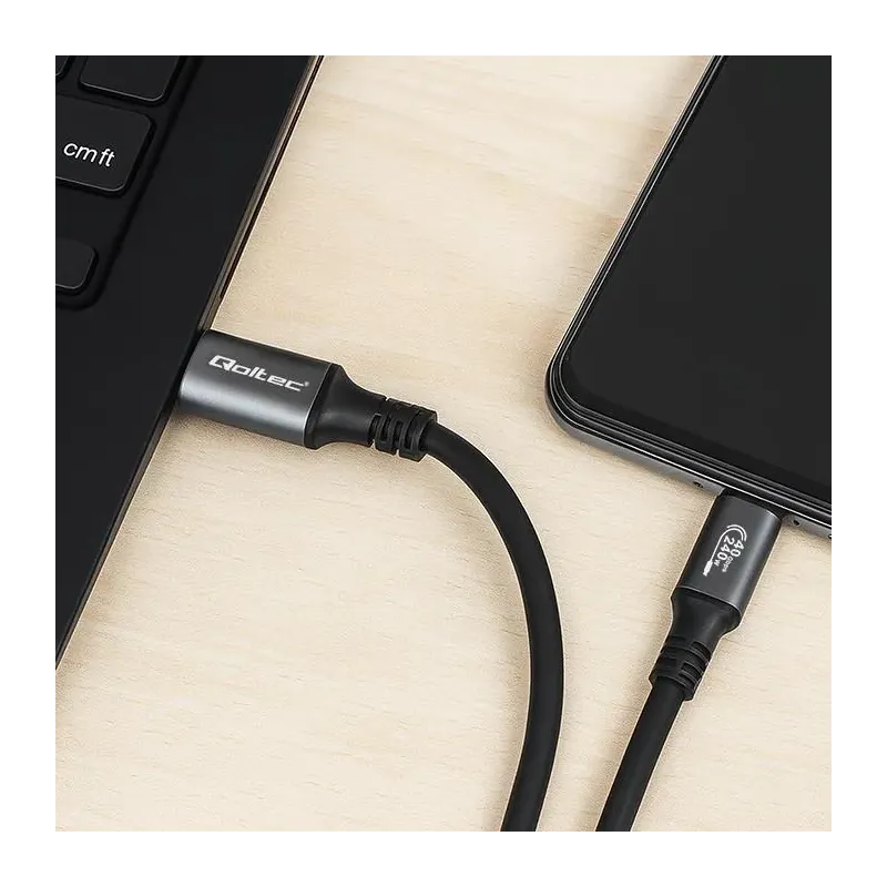 Kabel USB4 Qoltec USB-C PD 240W | Thunderbolt 3/4 | 4K | | PartsPC.pl