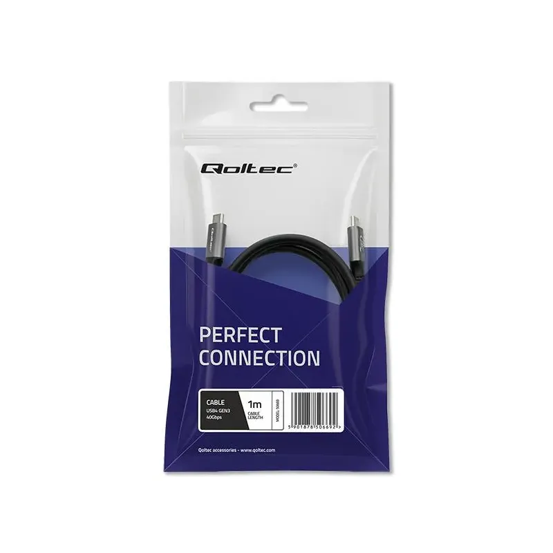 Kabel USB4 Qoltec USB-C PD 240W | Thunderbolt 3/4 | 4K | | PartsPC.pl