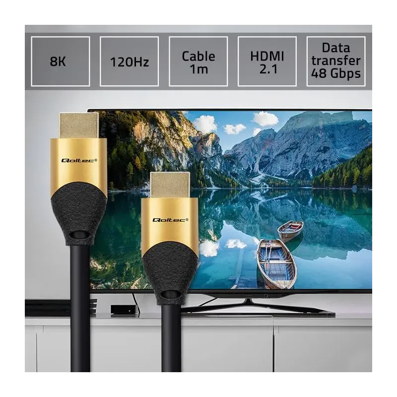 Kabel HDMI QOLTEC v2.1 Ultra High Speed 8K | 60Hz | | PartsPC.pl