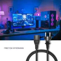 Kabel zasilający Qoltec IEC C13/SCHUKO | 3x0.75mm2 | 1.8m | PartsPC.pl