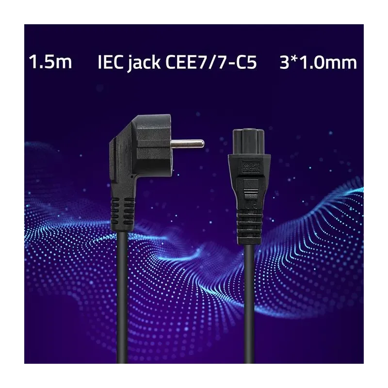 Kabel zasilający Qoltec kątowy SCHUKO | IEC C5 | | PartsPC.pl