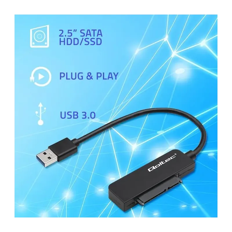 Kabel adapter Qoltec SATA | Przejściówka na dysk SSD HDD | PartsPC.pl