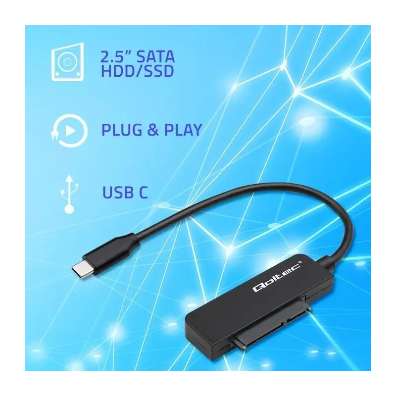 Kabel adapter Qoltec SATA | Przejściówka na dysk SSD HDD | PartsPC.pl