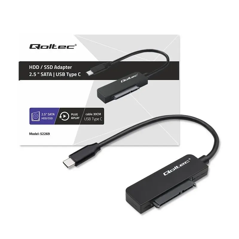 Kabel adapter Qoltec SATA | Przejściówka na dysk SSD HDD | PartsPC.pl