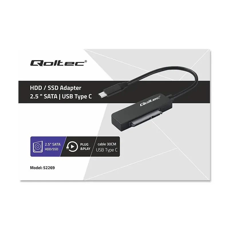 Kabel adapter Qoltec SATA | Przejściówka na dysk SSD HDD | PartsPC.pl