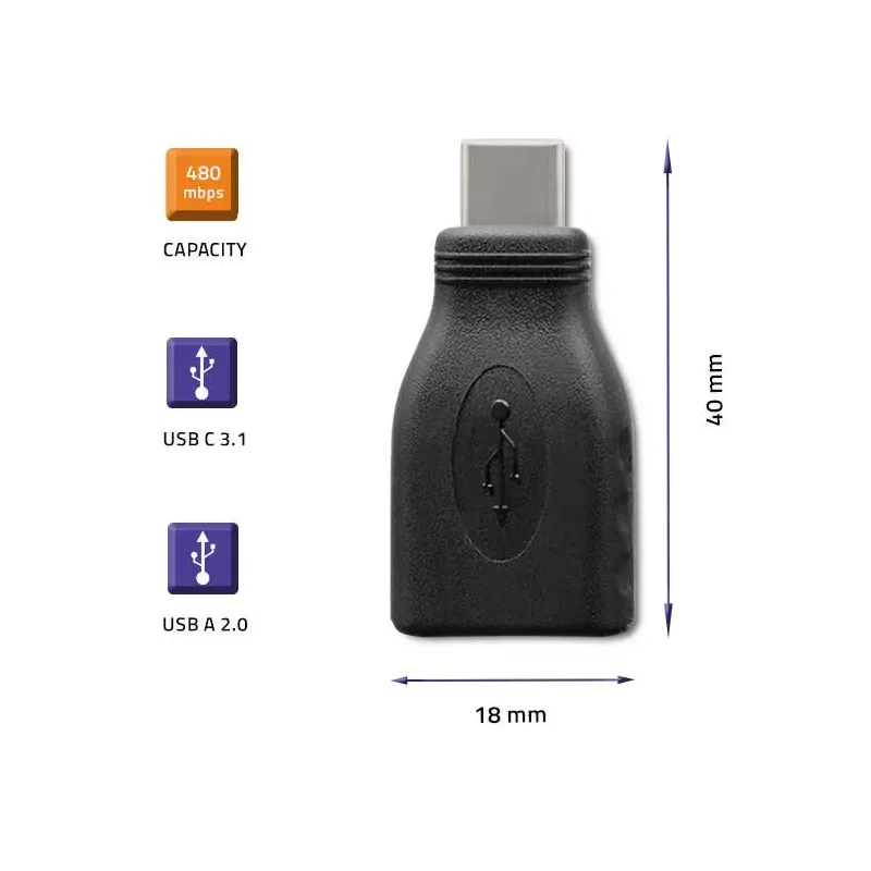 Adapter Qoltec USB-C 3.1 | USB 2.0 - Adaptery/Konwertery | PartsPC.pl