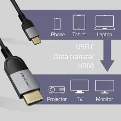 Kabel adapter Qoltec USB-C na HDMI high speed 4K | 60Hz | PartsPC.pl