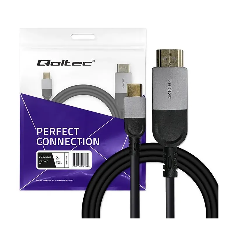 Kabel adapter Qoltec USB-C na HDMI high speed 4K | 60Hz | PartsPC.pl