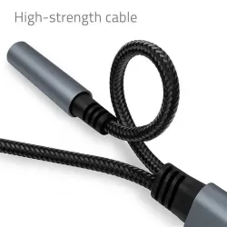 Kabel adapter Qoltec 2w1 USB-C - USB-C + Jack 3.5mm, PD | PartsPC.pl