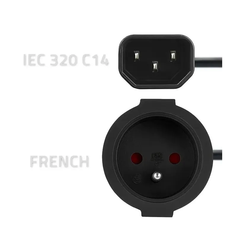 Adapter Qoltec IEC 320 C14 / FRENCH | 0.15m | PartsPC.pl