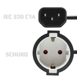 Kabel adapter Qoltec IEC 320 C14 / SCHUKO | 0,15m | PartsPC.pl