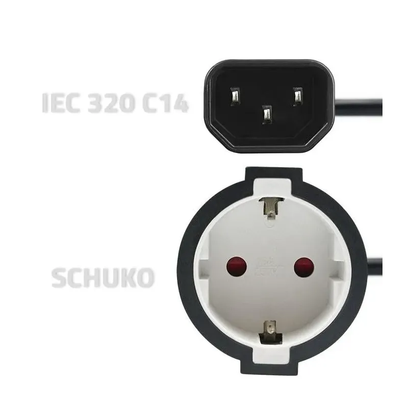 Kabel adapter Qoltec IEC 320 C14 / SCHUKO | 0,15m | PartsPC.pl