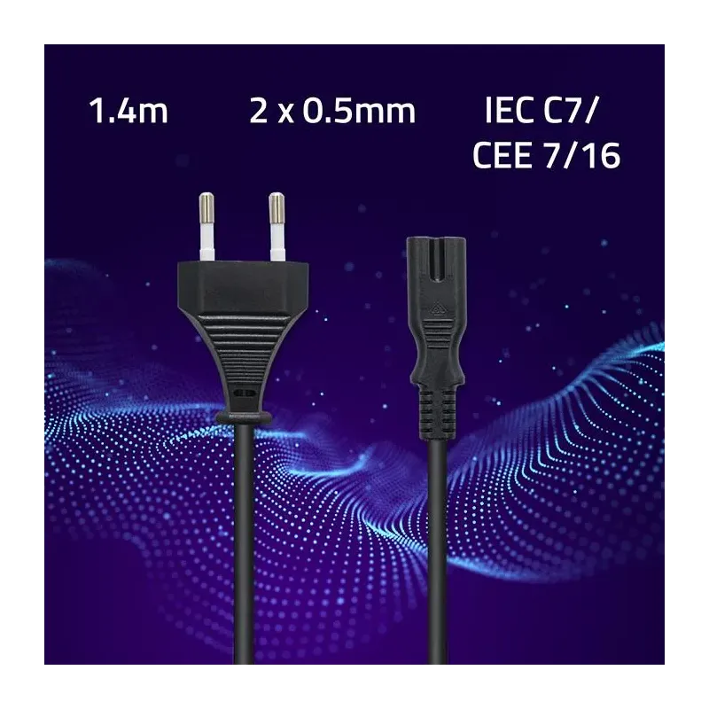 Kabel zasilający Qoltec IEC C7 / CEE 7/16 | ósemka | | PartsPC.pl
