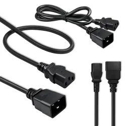 Kabel zasilający Qoltec IEC C20/C13 | 3x1.5mm2 | 1.2m | PartsPC.pl