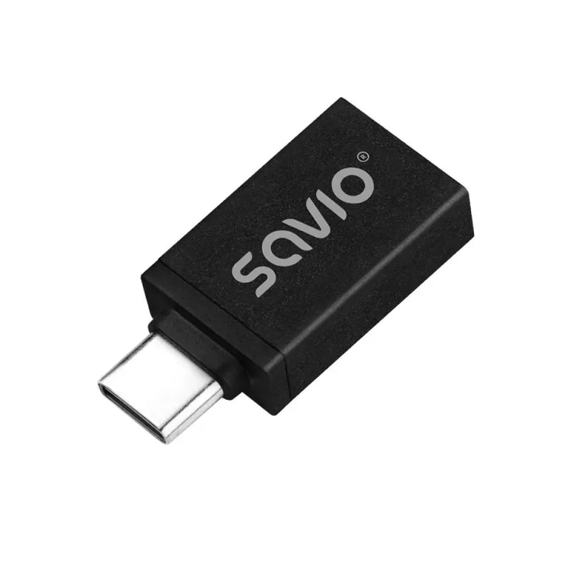 Adapter USB-A 3.1 (F)-USB-C 3.1 (M), SAVIO AK-80, Czarny | PartsPC.pl