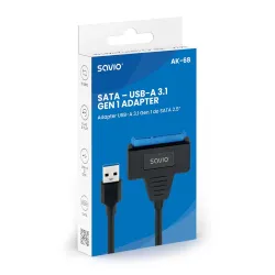 Kabel adapter SAVIO AK-68 USB-A 3.1 Gen 1 (M) - SATA (F) | PartsPC.pl