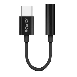 Adapter audio Savio AK-74 USB-C Jack 3,5mm czarny | PartsPC.pl