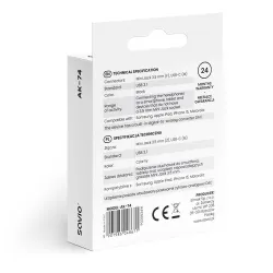 Adapter audio Savio AK-74 USB-C Jack 3,5mm czarny | PartsPC.pl