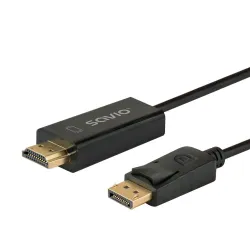 Kabel adapter DisplayPort do HDMI Savio CL-183 1,5m | PartsPC.pl