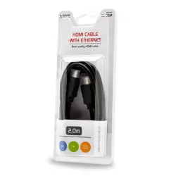 Kabel HDMI Savio CL-05 2m, czarny, złote końcówki, v1.4 | PartsPC.pl