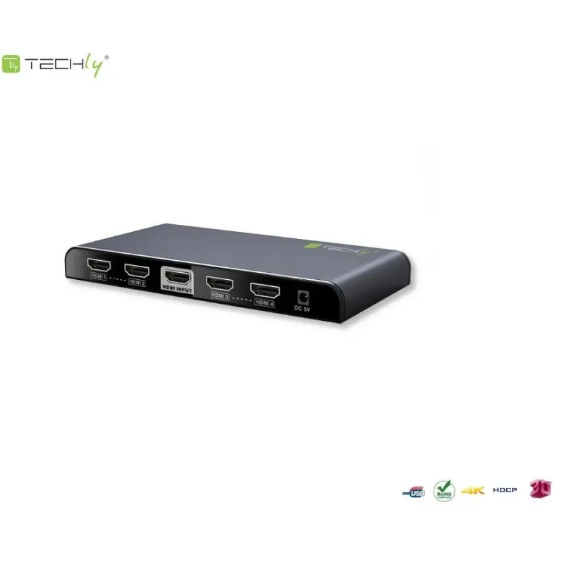 Rozdzielacz / Splitter Techly AV HDMI 2.0 1/4 Ultra HD | PartsPC.pl